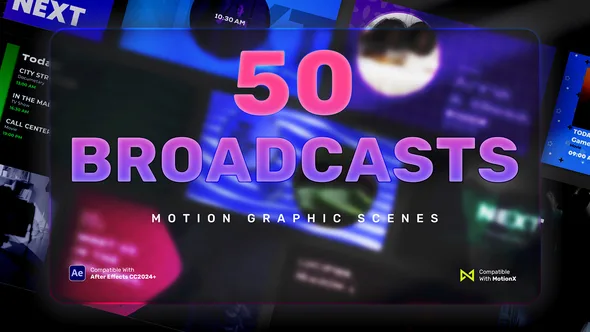 50 Broadcast Scenes — After Effects · Broadcast package